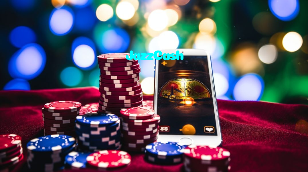 JazzCash casino presented on mobile device in Pakistan with slots and live games